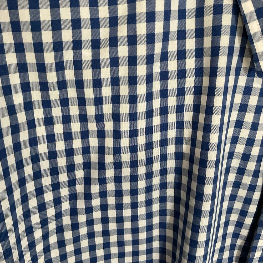 Men's Banana Republic Button Down Shirt Blue Gingham Non Iron Slim Fit size XL
